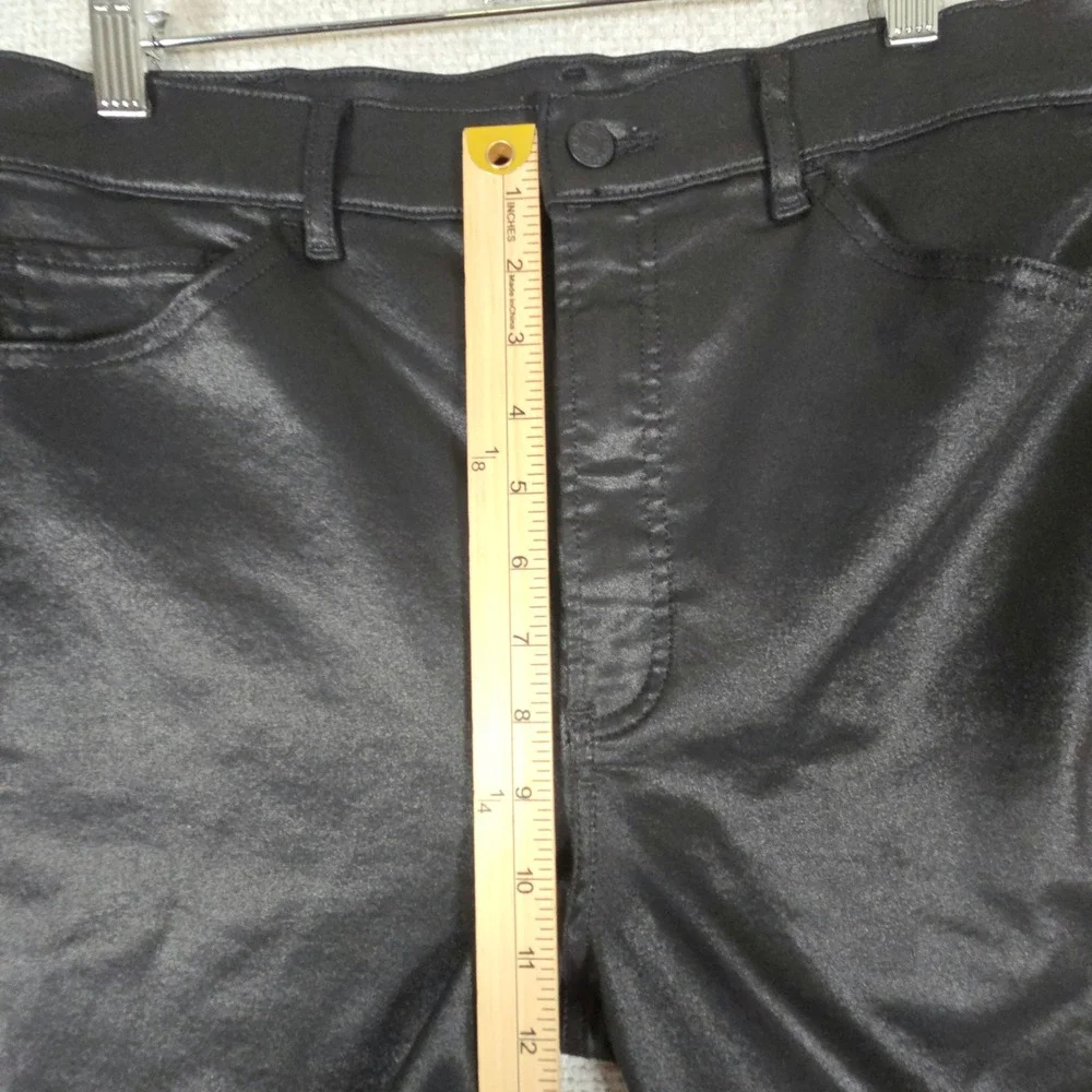 Express Womens Black Coated‎ Super High Rise Flare Pants Size 12R Faux Leather